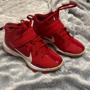 Nike Kids Red and White High-Top Sneakers